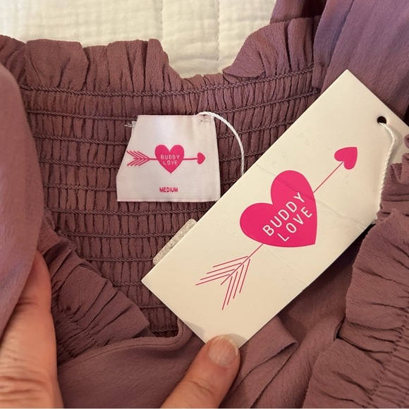 Buddy Love Monroe Smocked Mini Dress. Size Medium. - Picture 5 of 12